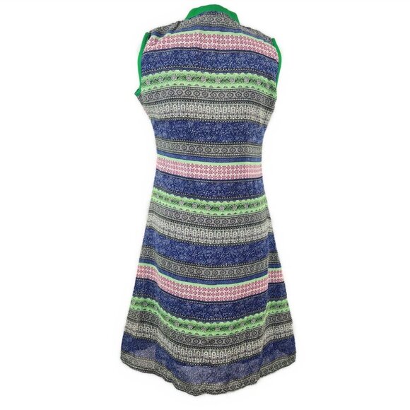 DIYA Design Studios Slip Dress Women's M Sleeveless India Blue Green To Knee - Picture 2 of 9